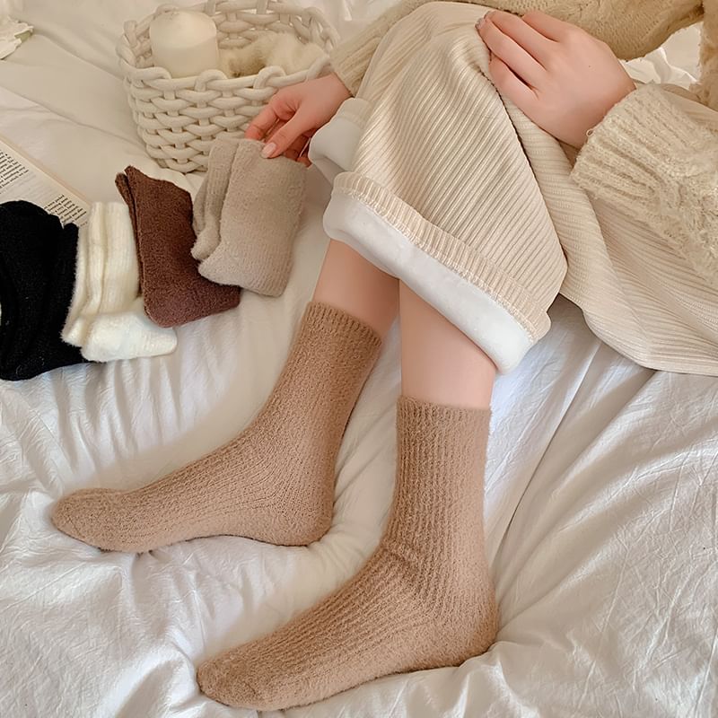 Plain Fluffy Socks