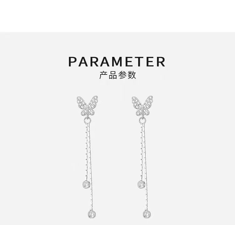 Butterfly Alloy Threader Earring