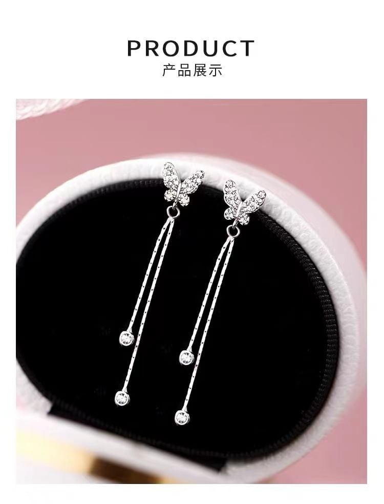 Butterfly Alloy Threader Earring