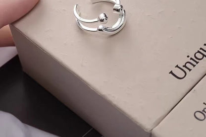 Smiley Layered Alloy Open Ring