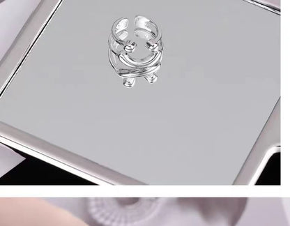 Smiley Layered Alloy Open Ring