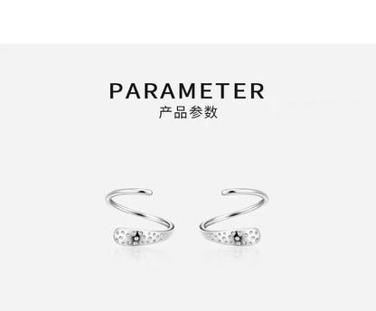 Spiral Sterling Silver Huggie Earring