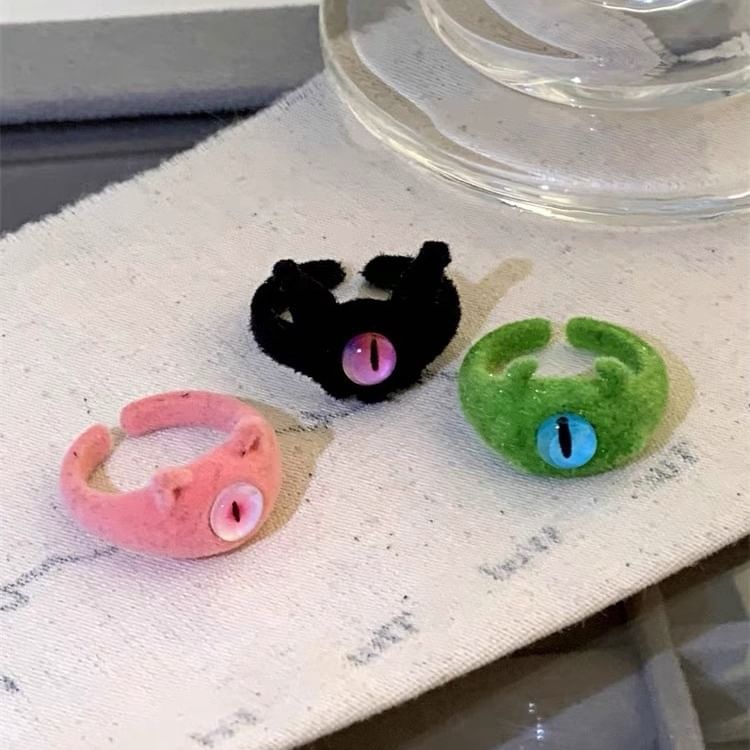 Monster Flocking Alloy Open Ring (Various Designs)