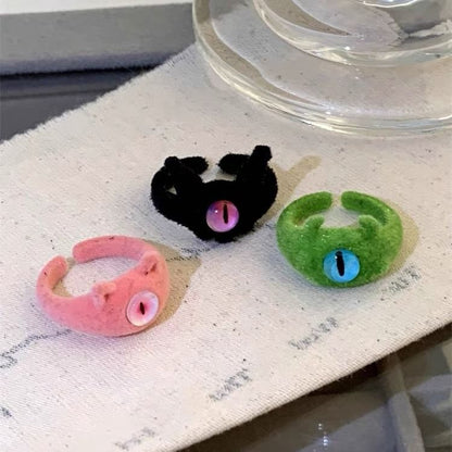 Monster Flocking Alloy Open Ring (Various Designs)