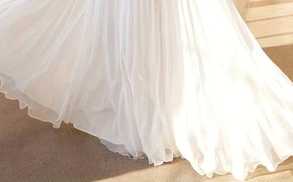 Pleated Long Sleeve A-Line Maxi Dress