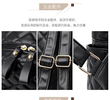 Faux Leather Quilted Backpack