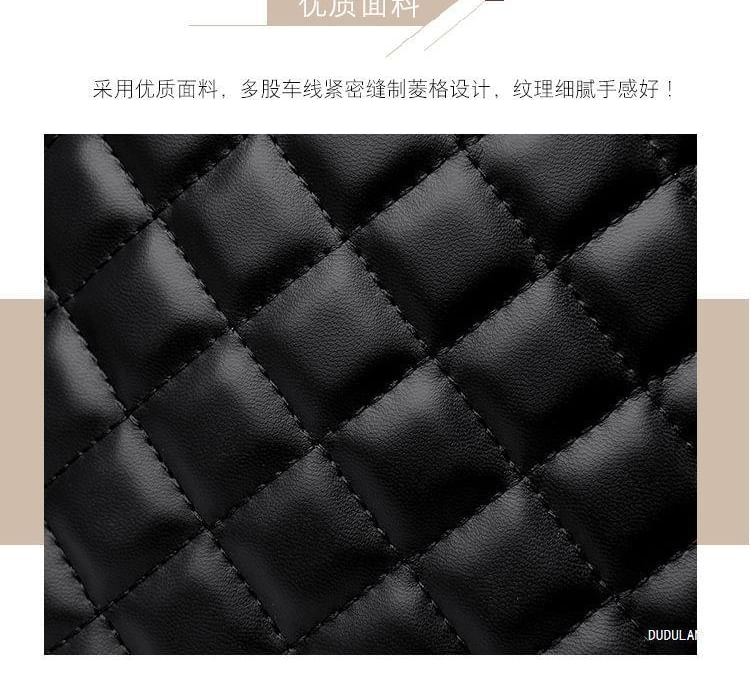 Faux Leather Quilted Backpack