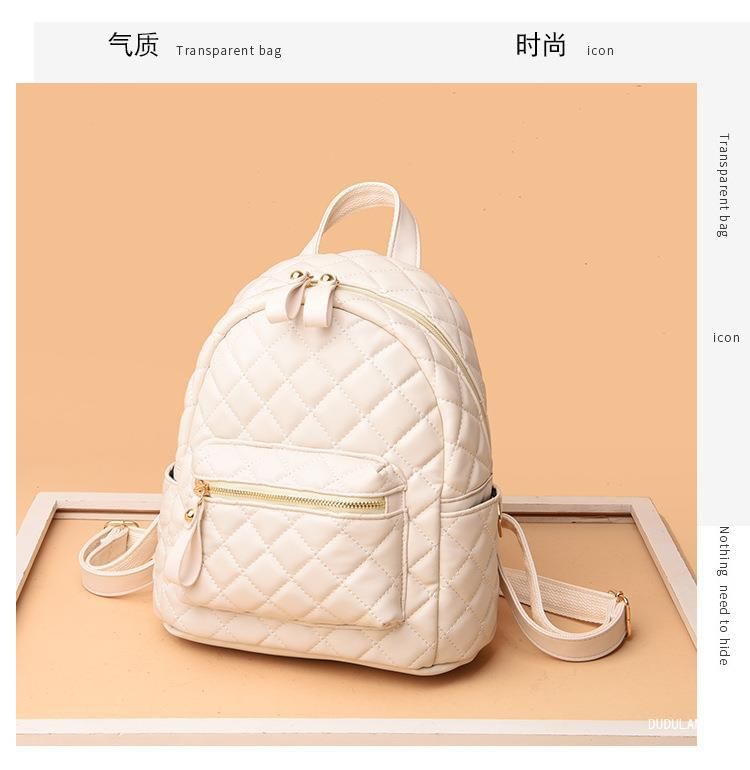 Faux Leather Quilted Backpack