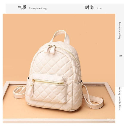 Faux Leather Quilted Backpack