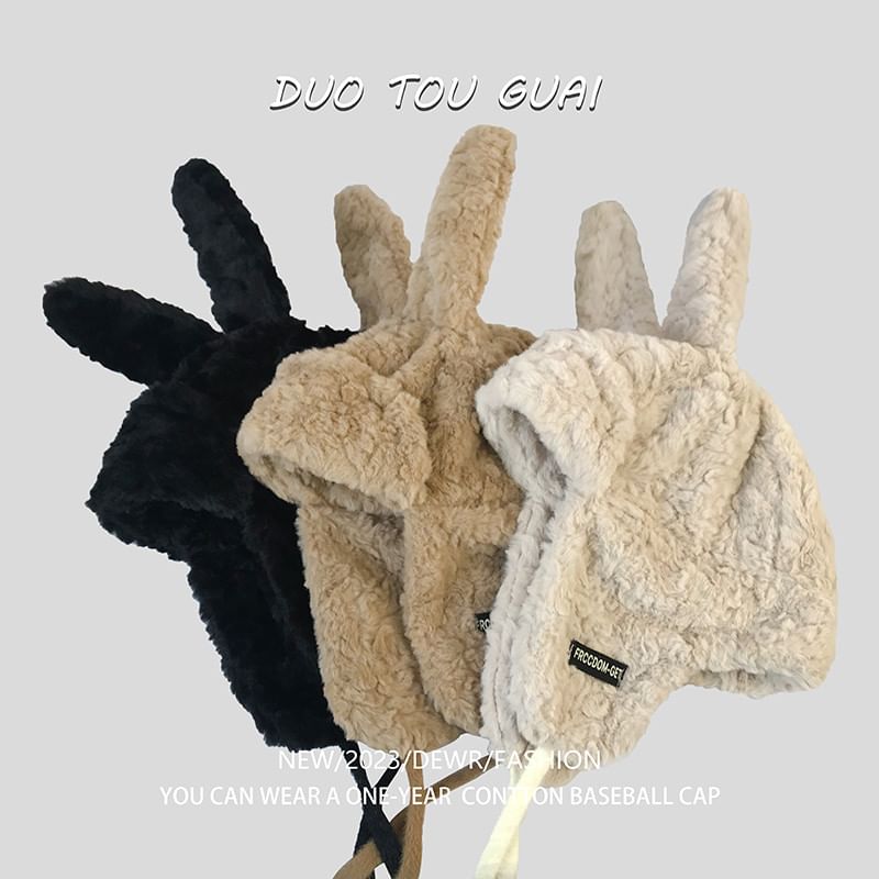 Rabbit Ear Chenille Trapper Hat