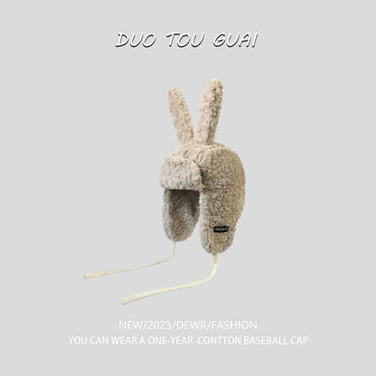 Rabbit Ear Chenille Trapper Hat