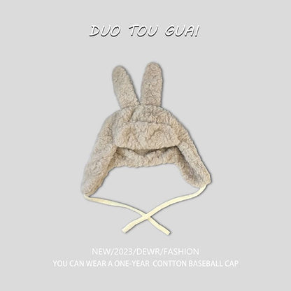 Rabbit Ear Chenille Trapper Hat