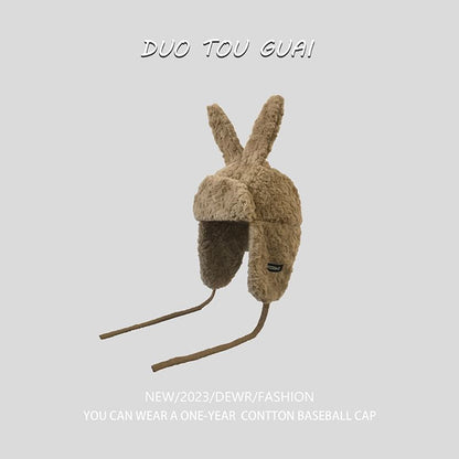 Rabbit Ear Chenille Trapper Hat