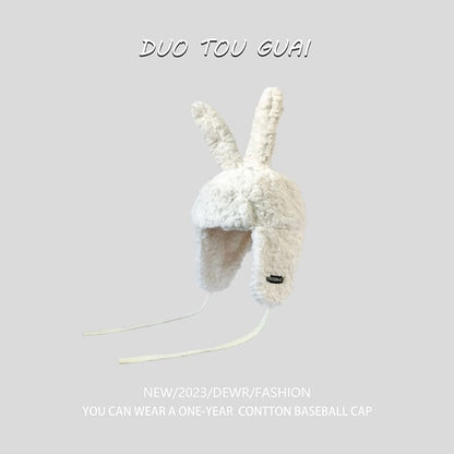 Rabbit Ear Chenille Trapper Hat