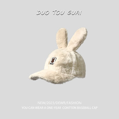 Applique Rabbit Ear Chenille Baseball Cap