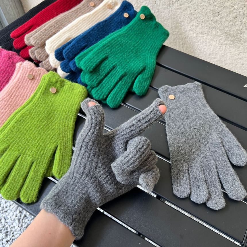 Plain Knit Gloves