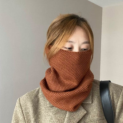 Plain Multi-Way Knit Scarf / Beanie
