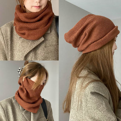 Patterned Multi-Way Knit Scarf / Beanie