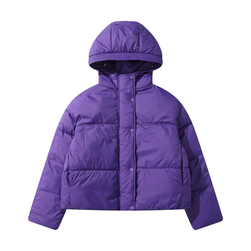 Plain Hooded Puffer Jacket