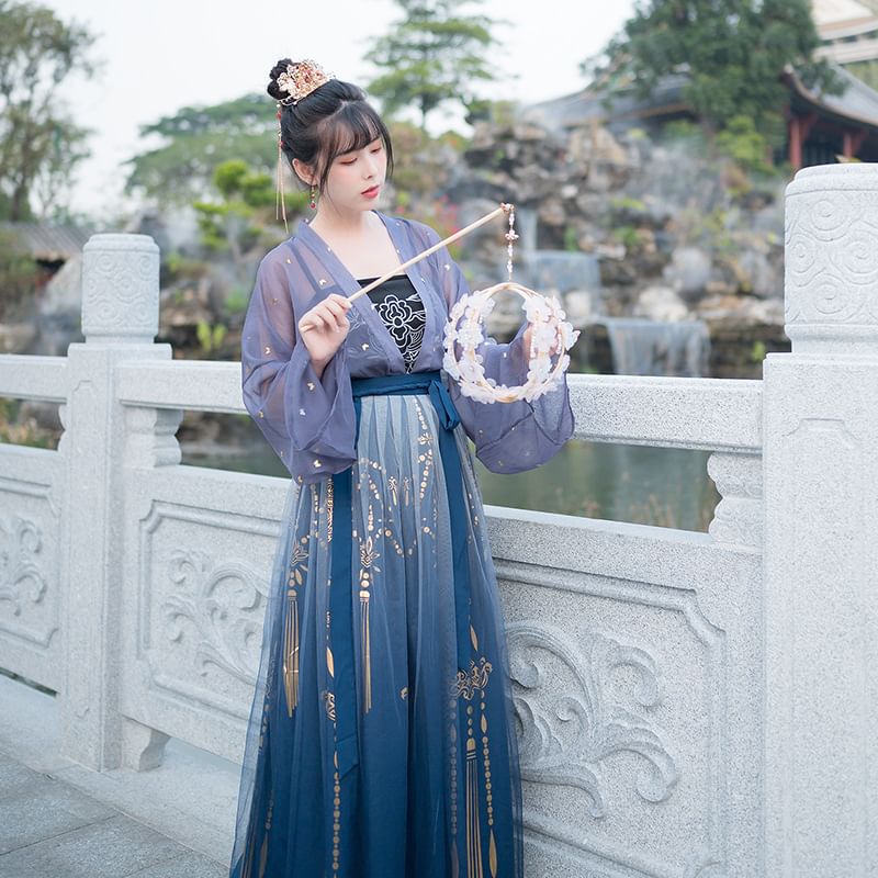 Patterned Print Hanfu Costume Set