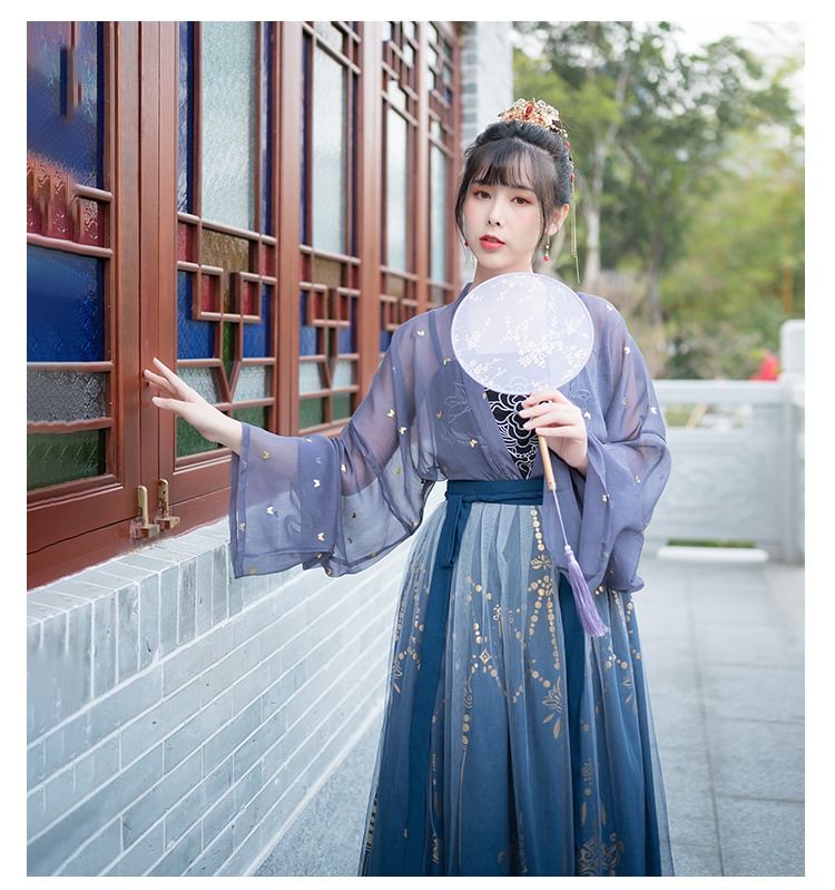 Patterned Print Hanfu Costume Set