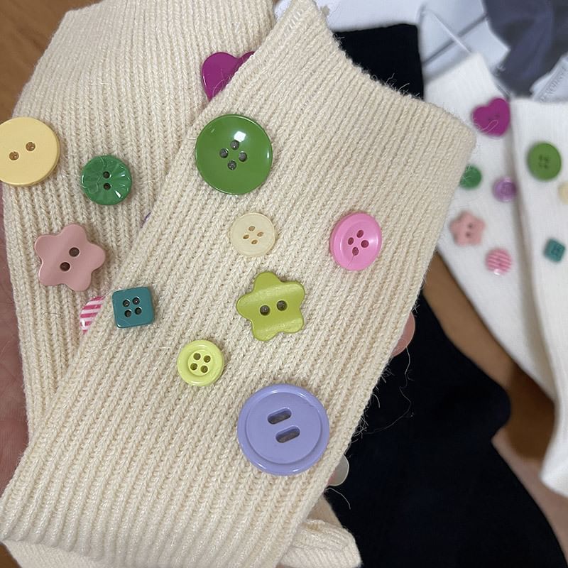 Button Accent Socks