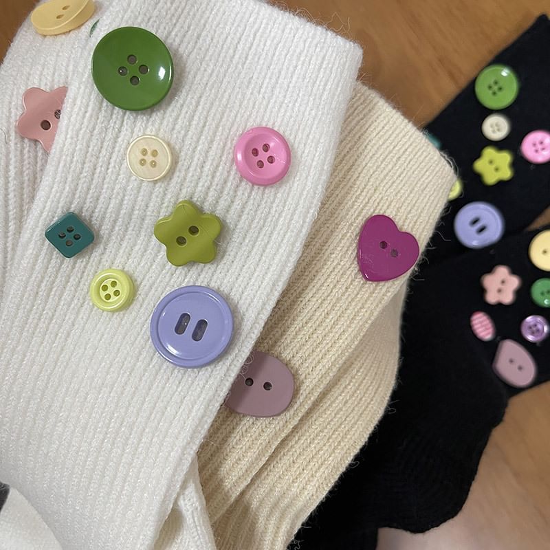 Button Accent Socks