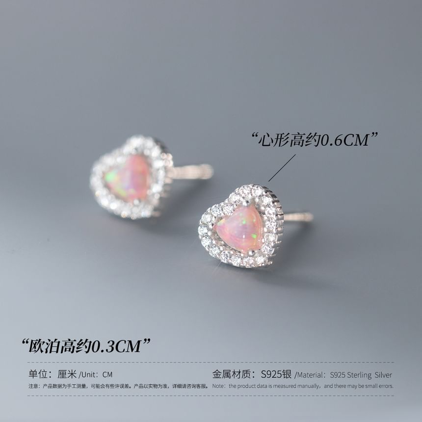 Heart Rhinestone Ear Stud