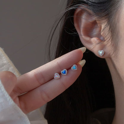 Heart Rhinestone Ear Stud