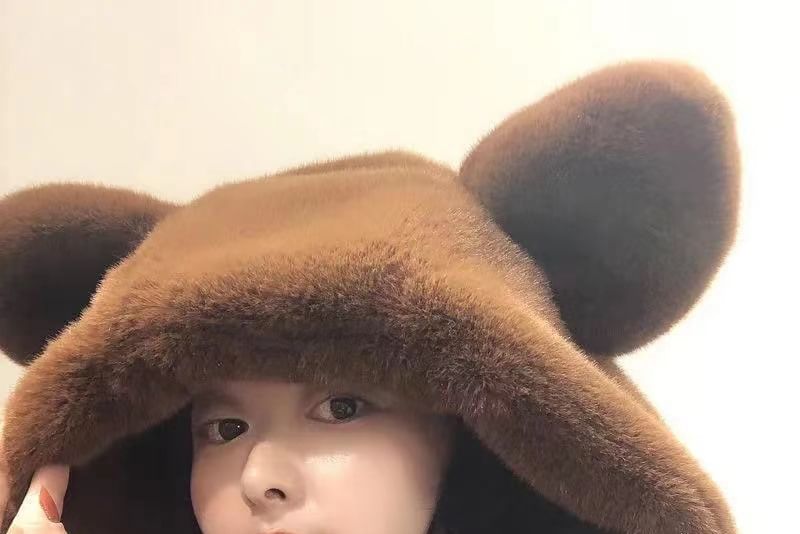 Bear Ear Hooded Fluffy Zip Jacket