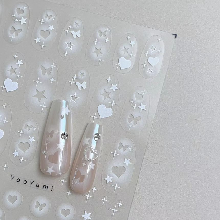 Heart Star Butterfly Nail Art Stickers (Various Designs)