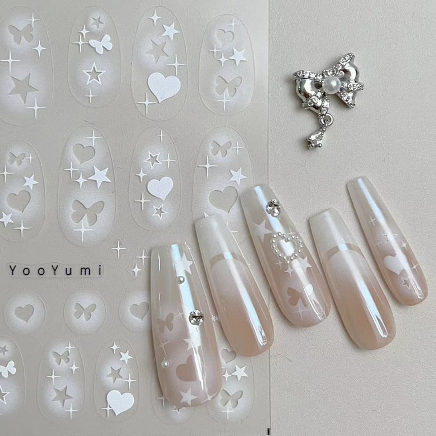 Heart Star Butterfly Nail Art Stickers (Various Designs)