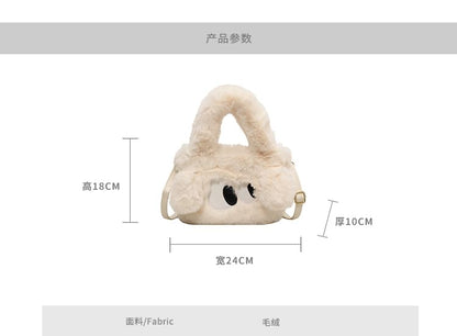 Eye Embroidered Fluffy Crossbody Bag