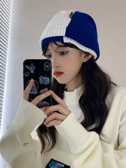Two Tone Knit Beanie