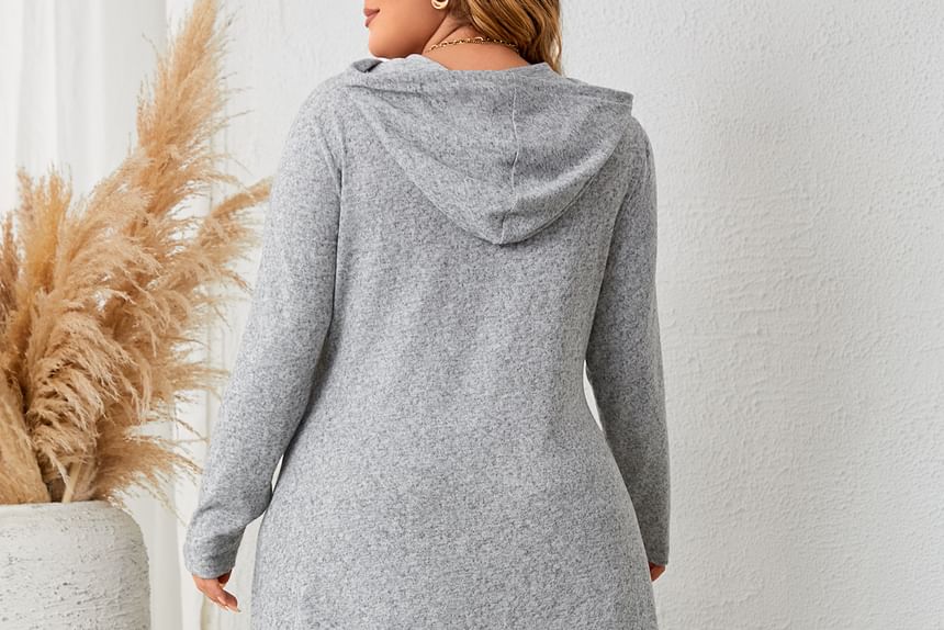 Long Sleeve Hoodie Style A-Line Maxi Dress