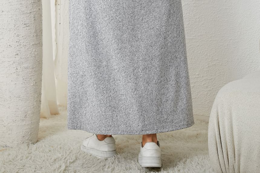 Long Sleeve Hoodie Style A-Line Maxi Dress