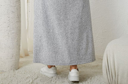 Long Sleeve Hoodie Style A-Line Maxi Dress