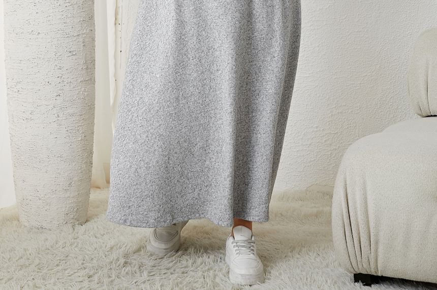 Long Sleeve Hoodie Style A-Line Maxi Dress