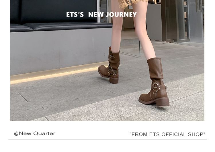 Buckled Mid Calf Boots