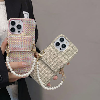 Faux Pearl Fabric Phone Case