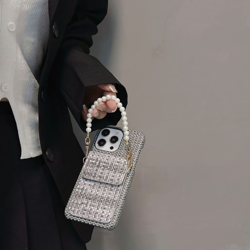 Faux Pearl Fabric Phone Case