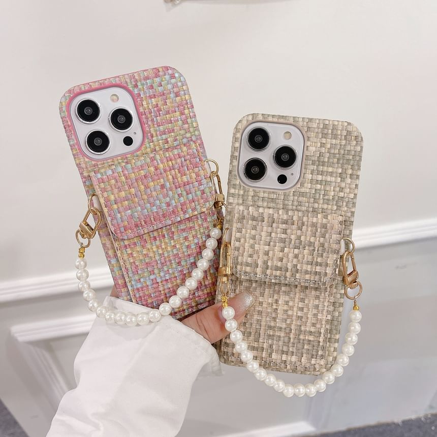 Faux Pearl Fabric Phone Case