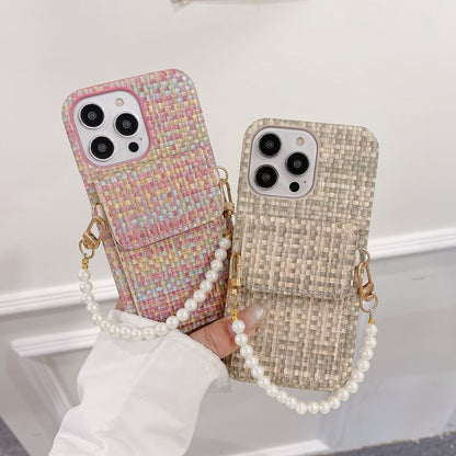 Faux Pearl Fabric Phone Case