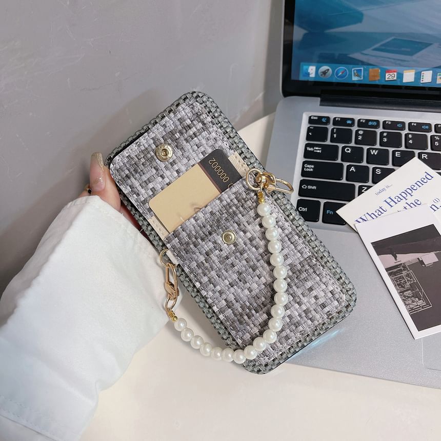 Faux Pearl Fabric Phone Case