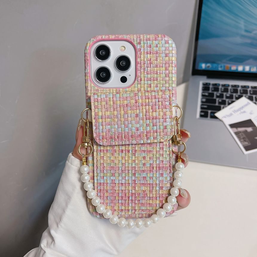 Faux Pearl Fabric Phone Case