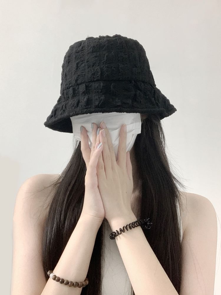 Shirred Plain Bucket Hat