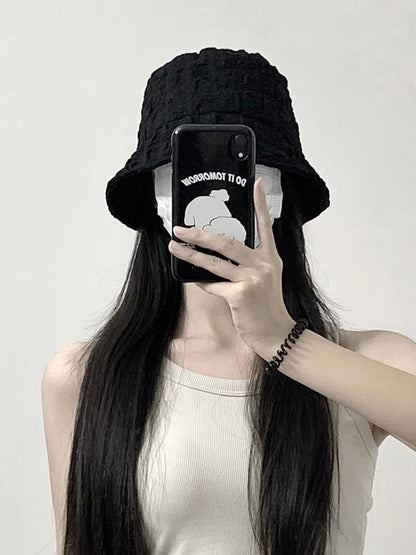 Shirred Plain Bucket Hat