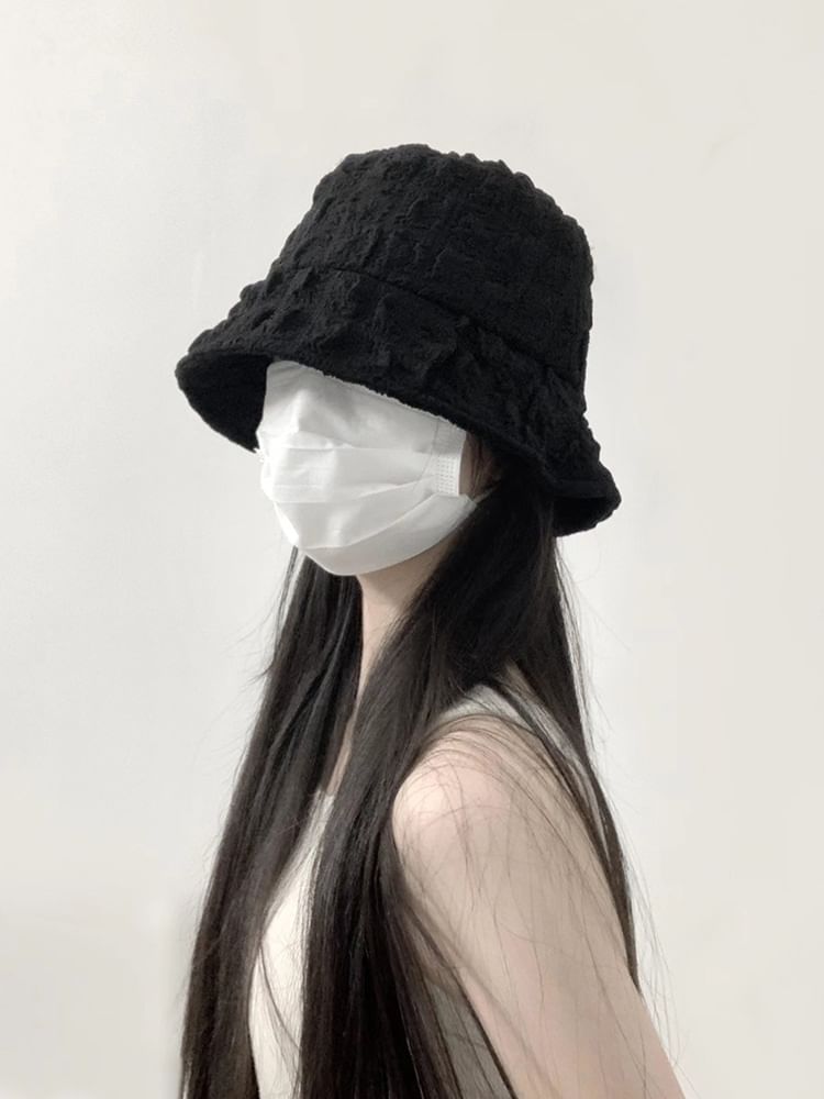 Shirred Plain Bucket Hat