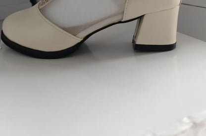 Pointed Panel Chunky Ankle Trim Lace Boots Mesh Heel