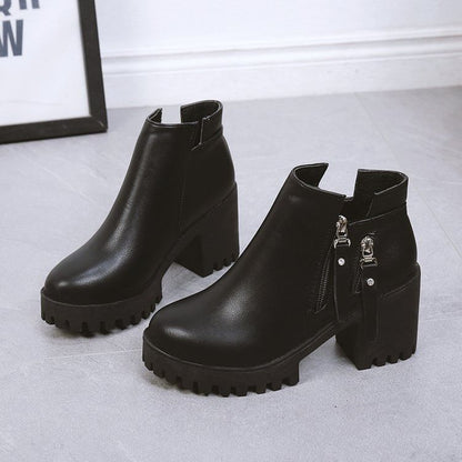 Chunky Boots Platform Ankle Heel